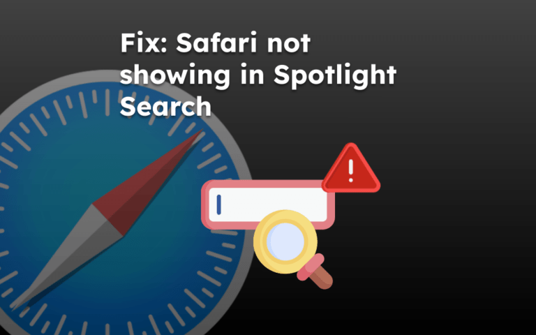 Fix: Safari not showing in Spotlight Search