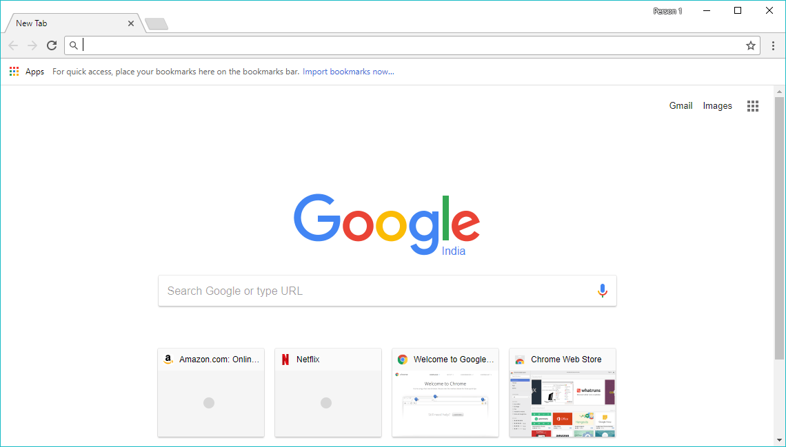 Google Chrome for Windows with google homepage