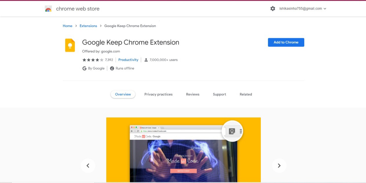 Google Keep Chrome Extension