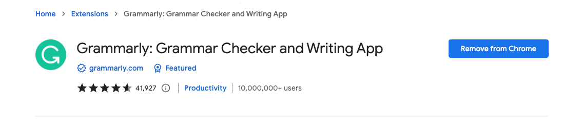 Grammarly: Grammar Checker and Writing App - Chrome Web Store