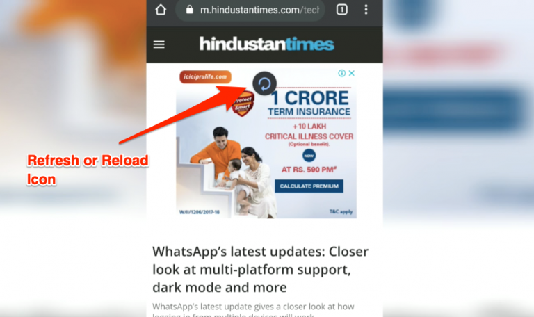 How to Hard Refresh and Reload a Page in Chrome on Android
