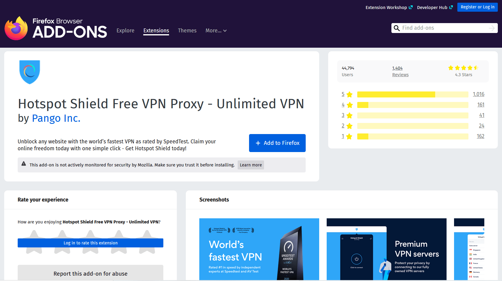 Hotspot Shield Free VPN Proxy - Unlimited VPN – Get this Extension for 🦊  Firefox (en-US)