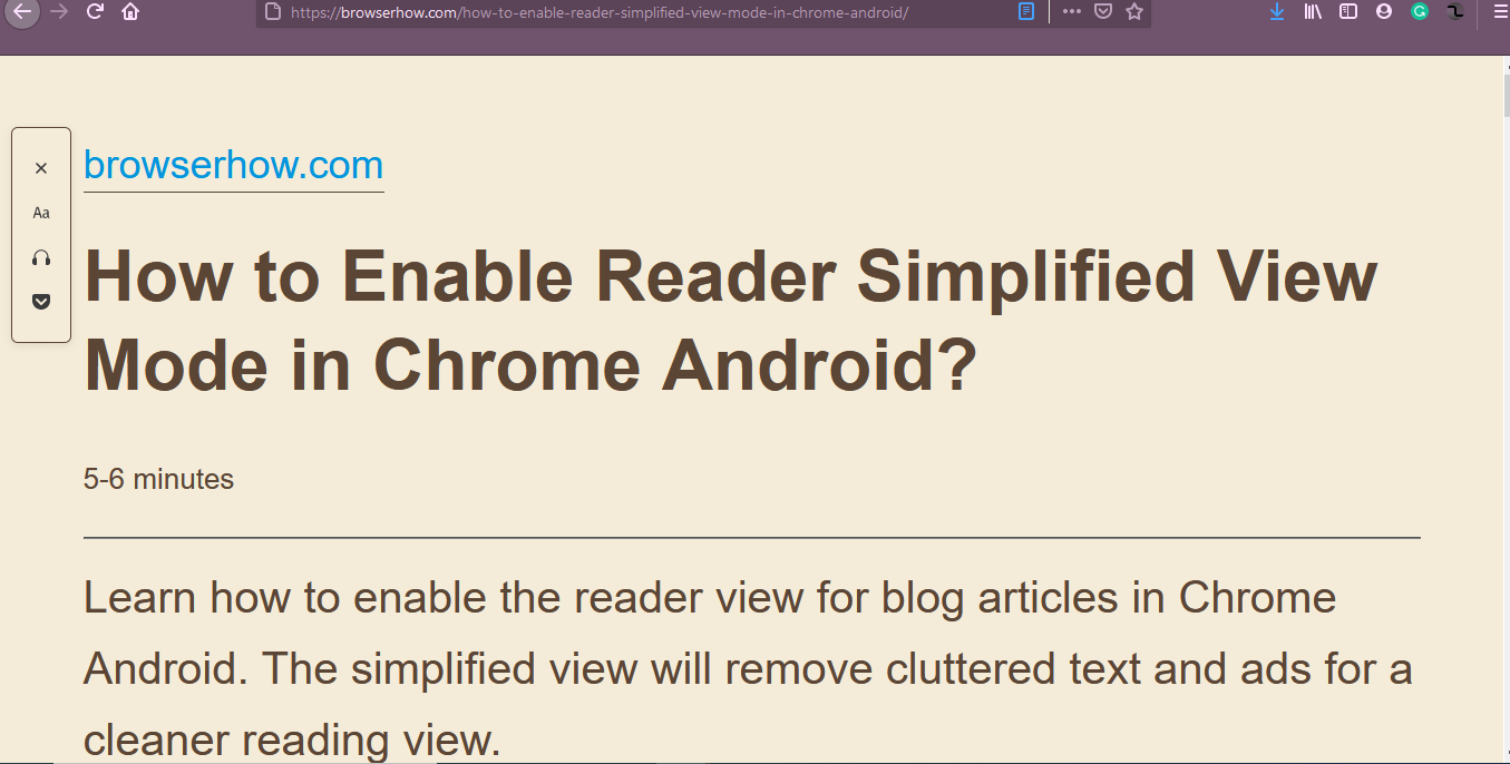 How To Show Simplified Reader View In Firefox Computer