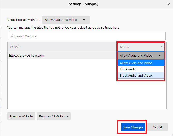 How to allow sound access for single website in Firefox computer