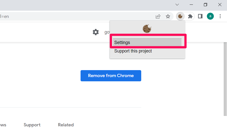 I dont care about cookies settings option on Chrome