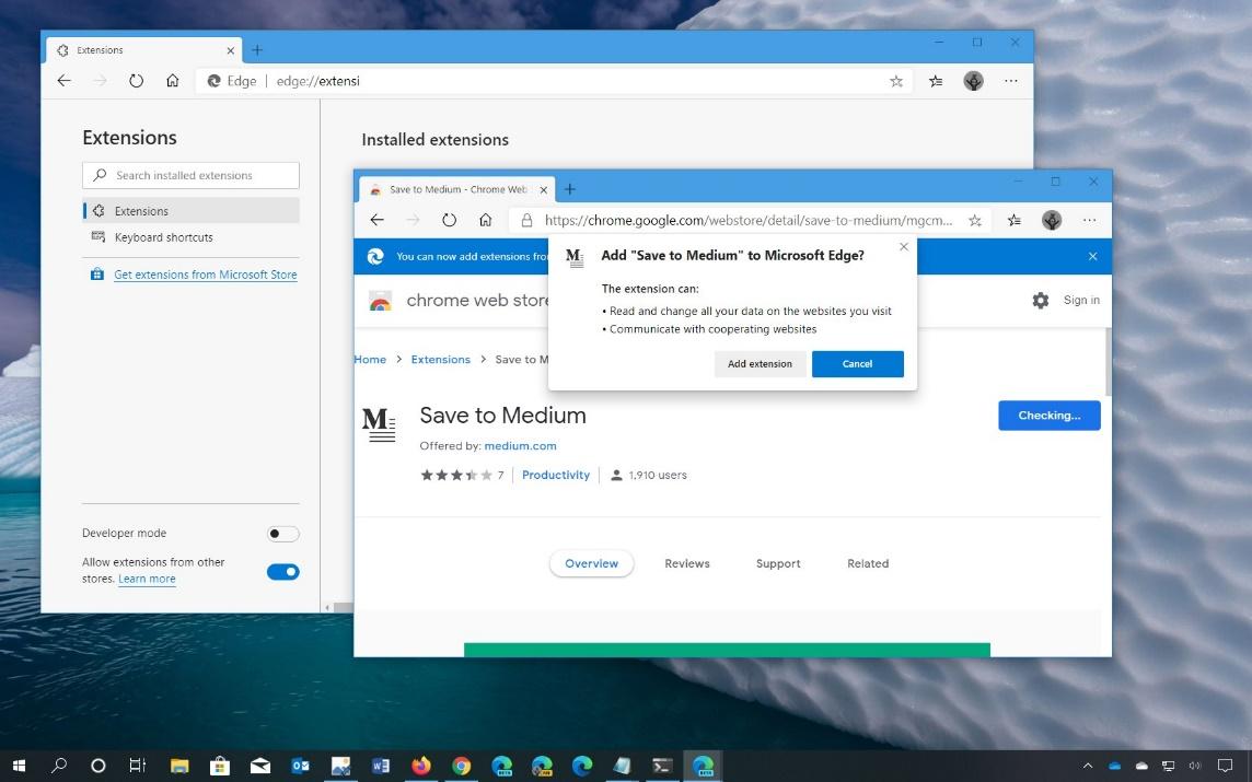 Installing Chrome Web Store Extension in Microsoft Edge