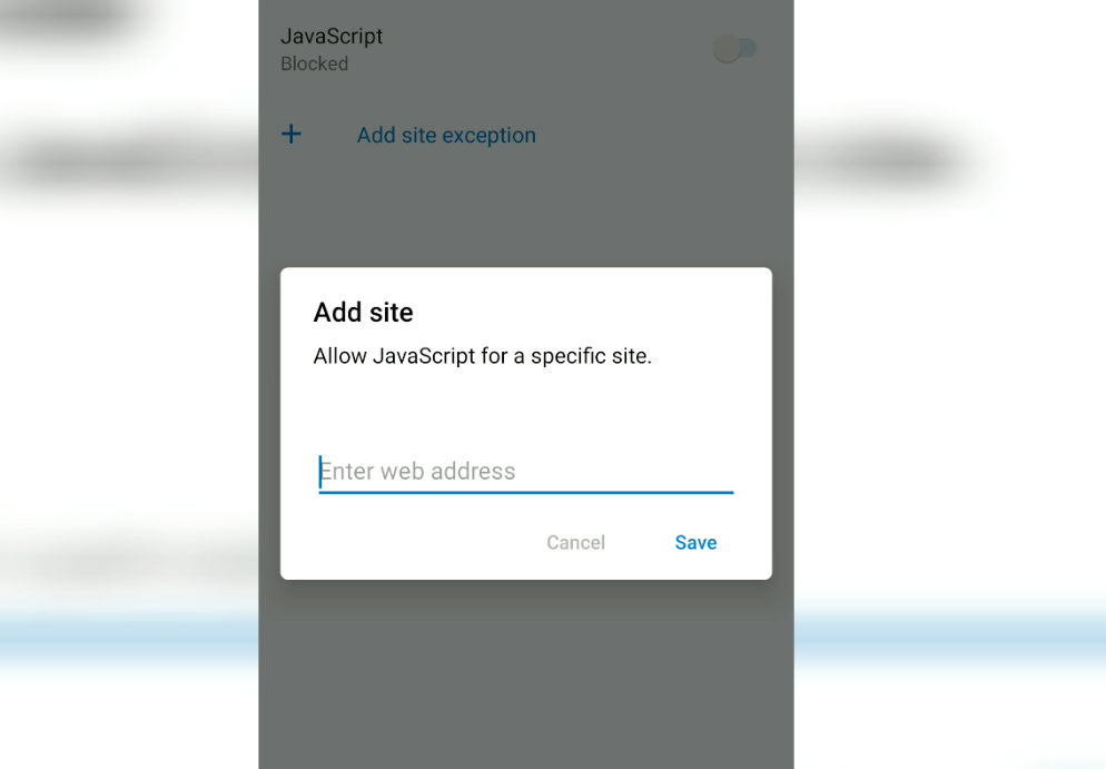 JavaScript Block exception in Edge Android