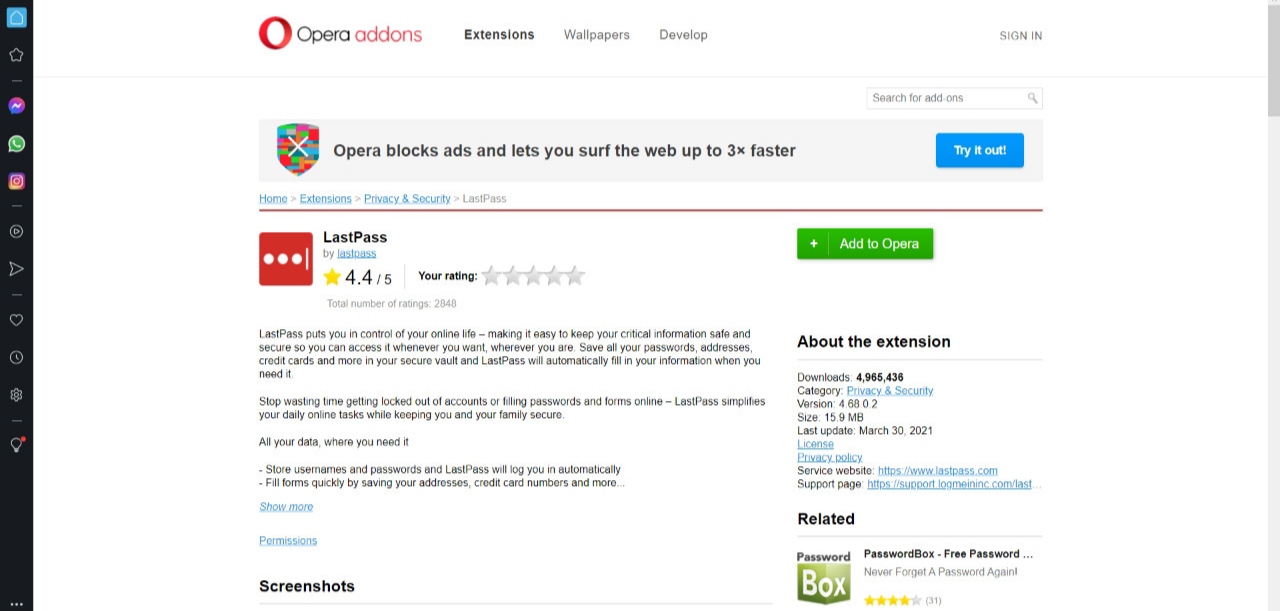 Opera addons