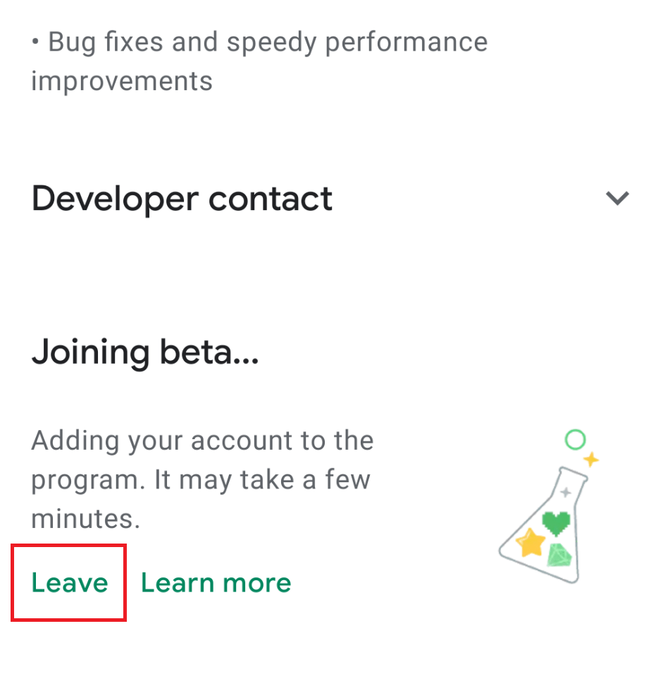 Leave BETA program from Google PayStore