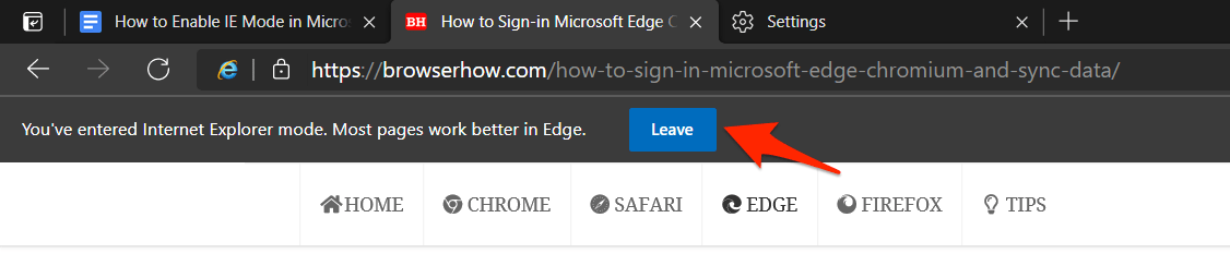 Leave Internet Explorer compatibility mode on Edge