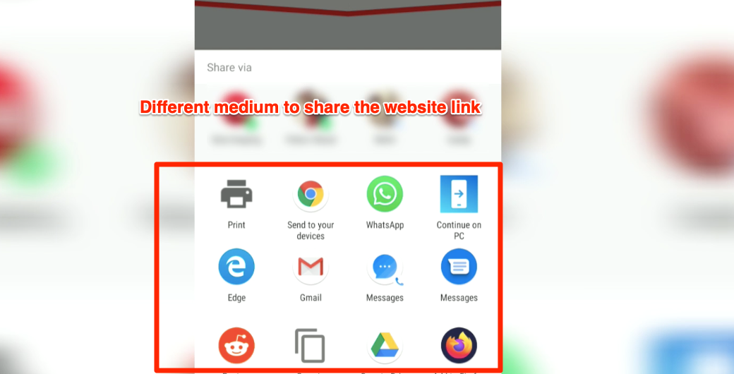 Link Sharing Chrome Android Communication app