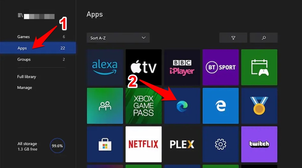 Microsoft Edge browser in Xbox Apps store