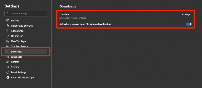 How to Change Download Location Settings in Edge on the Computer