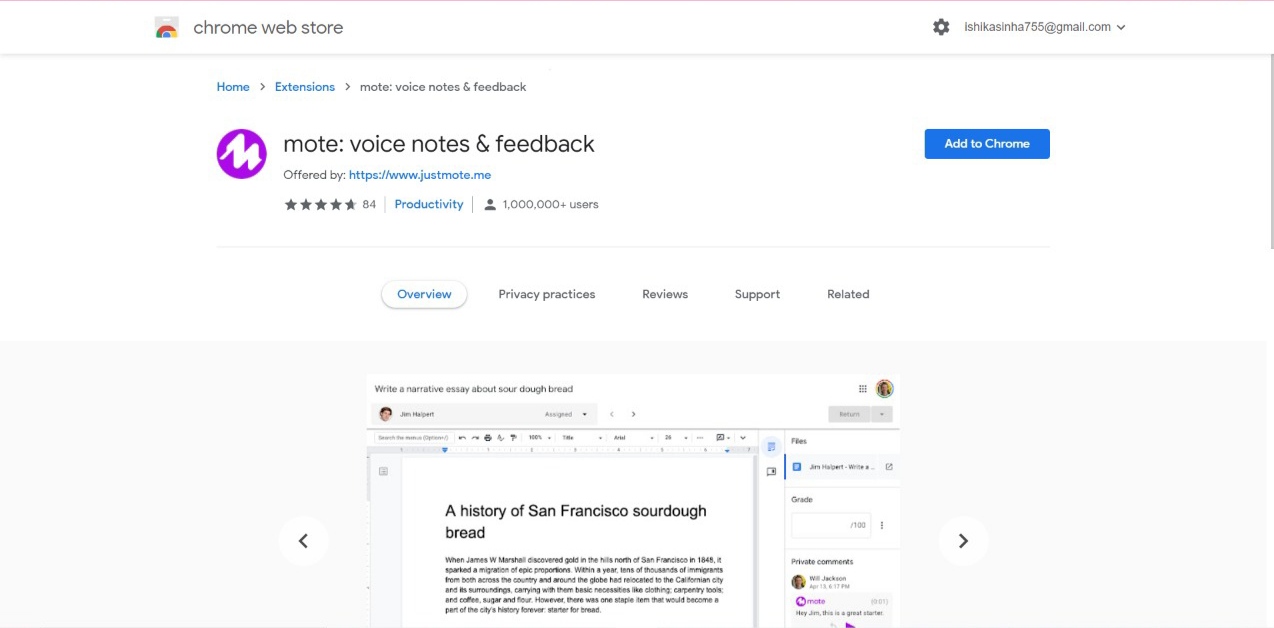 Mote voice note and feedback extension