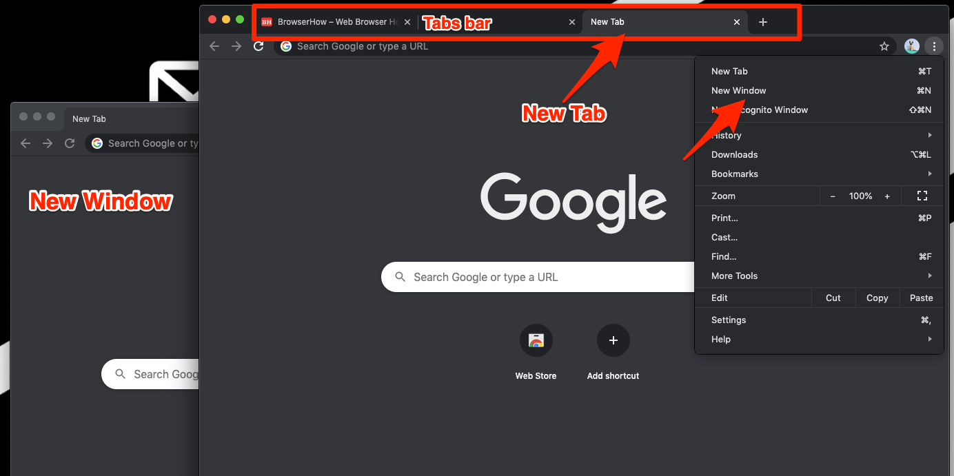 New Tab New Window Chrome Computer Browser
