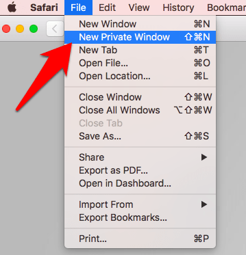 Open New Private Window in Safari Browser