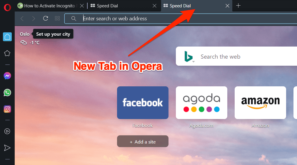 Open New Tab under same Window on Opera Browser