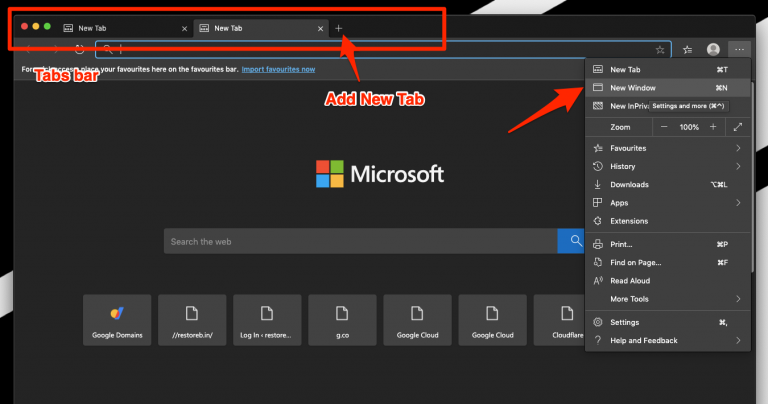 How to Open New Tabs and Private Windows in Edge on a Computer