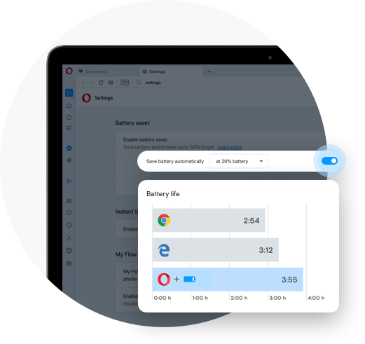 Opera Battery Saver Feature