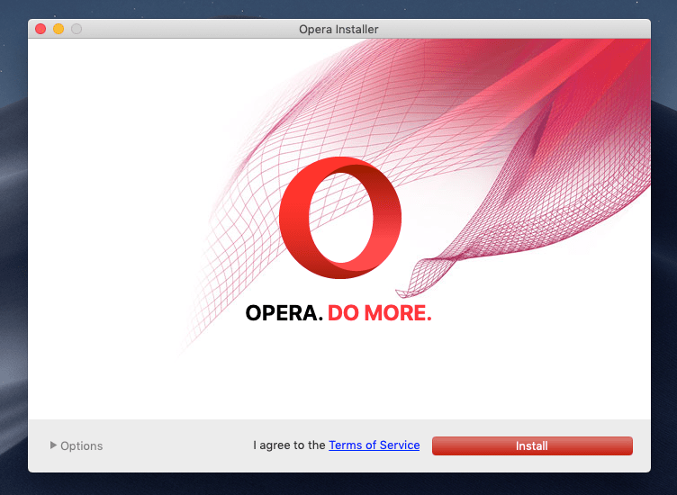 Opera Installer on Mac OS