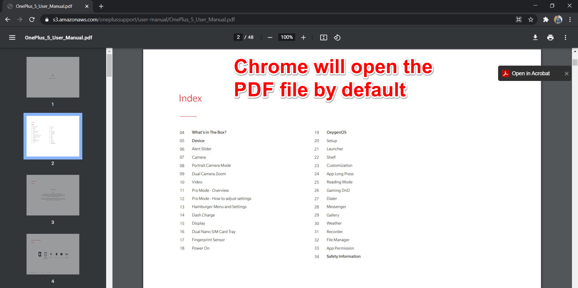 PDF Reader in Chrome Browser