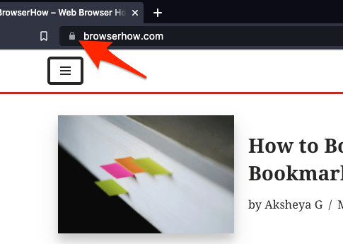 Padlock Icon in Brave Browser
