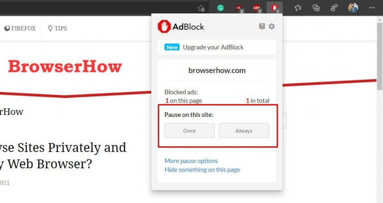 How to Allow a Site Address to Display Ads when using an ad Blocker