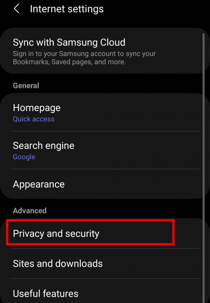 How to Clear Search Term History in Samsung