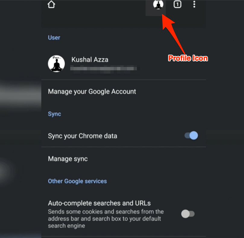 Profile Icon Chrome for Android