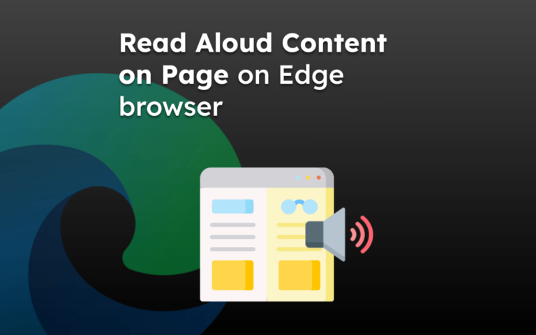 Read Aloud Content on Page on Edge browser