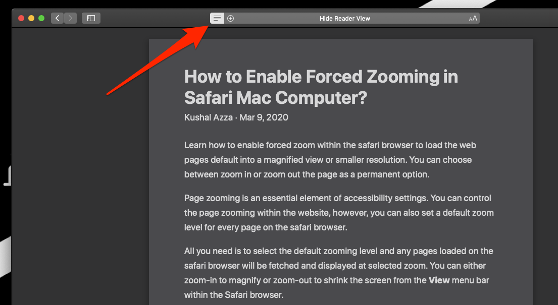 safari reader mode mac