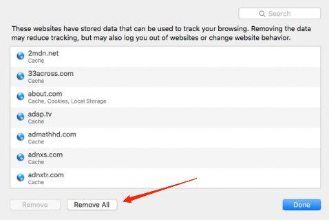 Remove Stored Data from the Safari browser