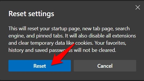 Reset Microsoft Edge Settings