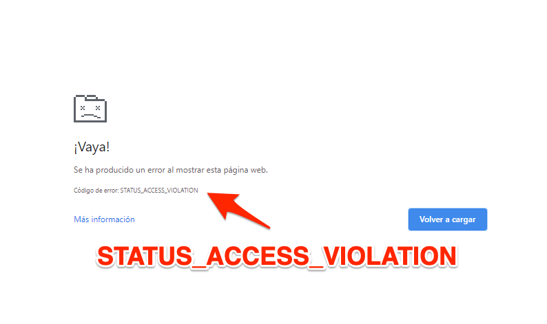 STATUS_ACCESS_VIOLATION error in Chrome
