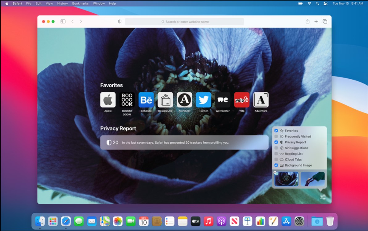Safari Browser on Mac OS