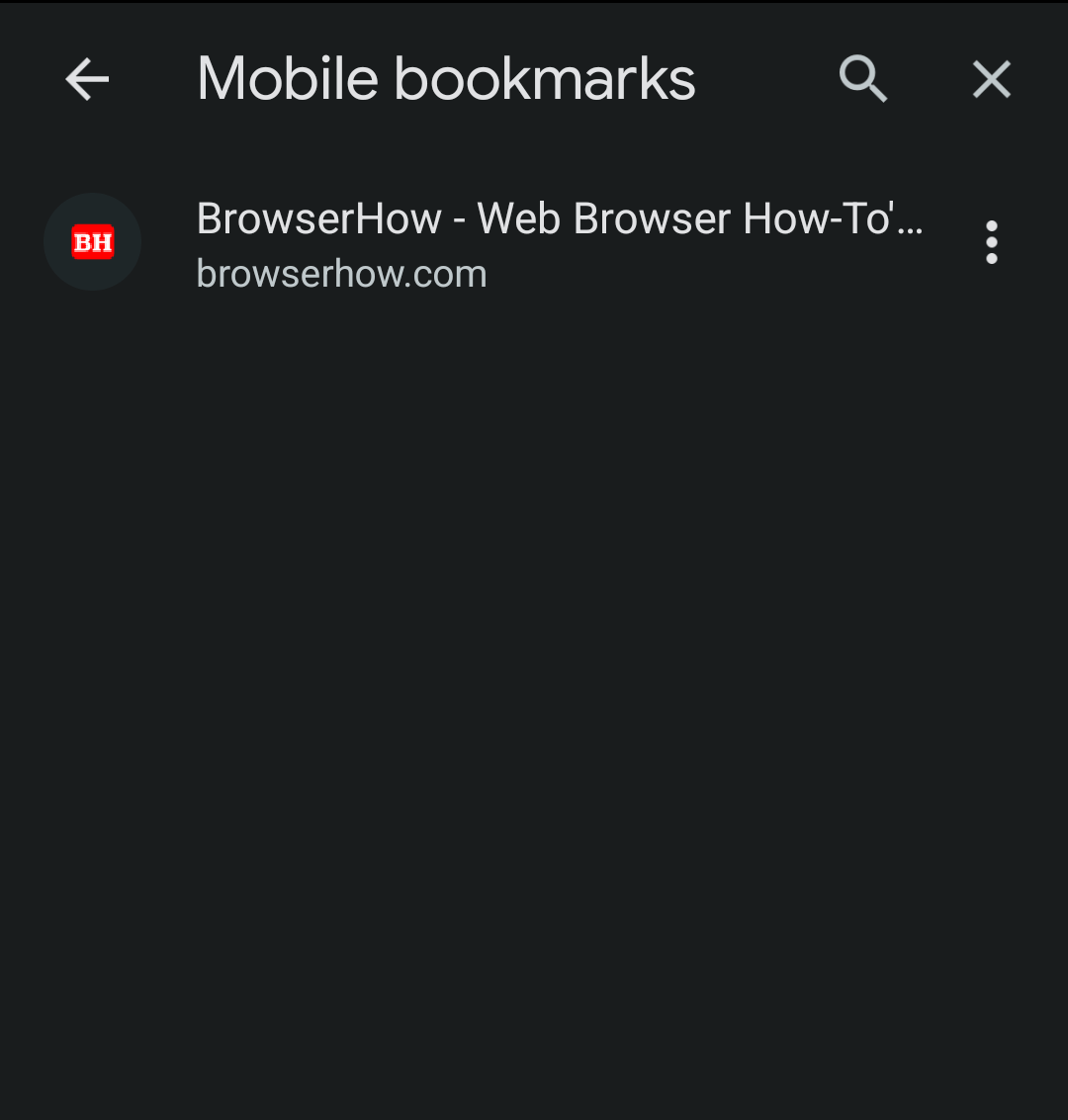Saved Mobile Bookmarks on Chrome Android