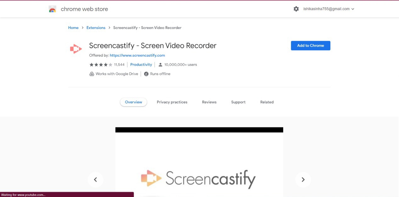 Screencastify Screen record chrome extension