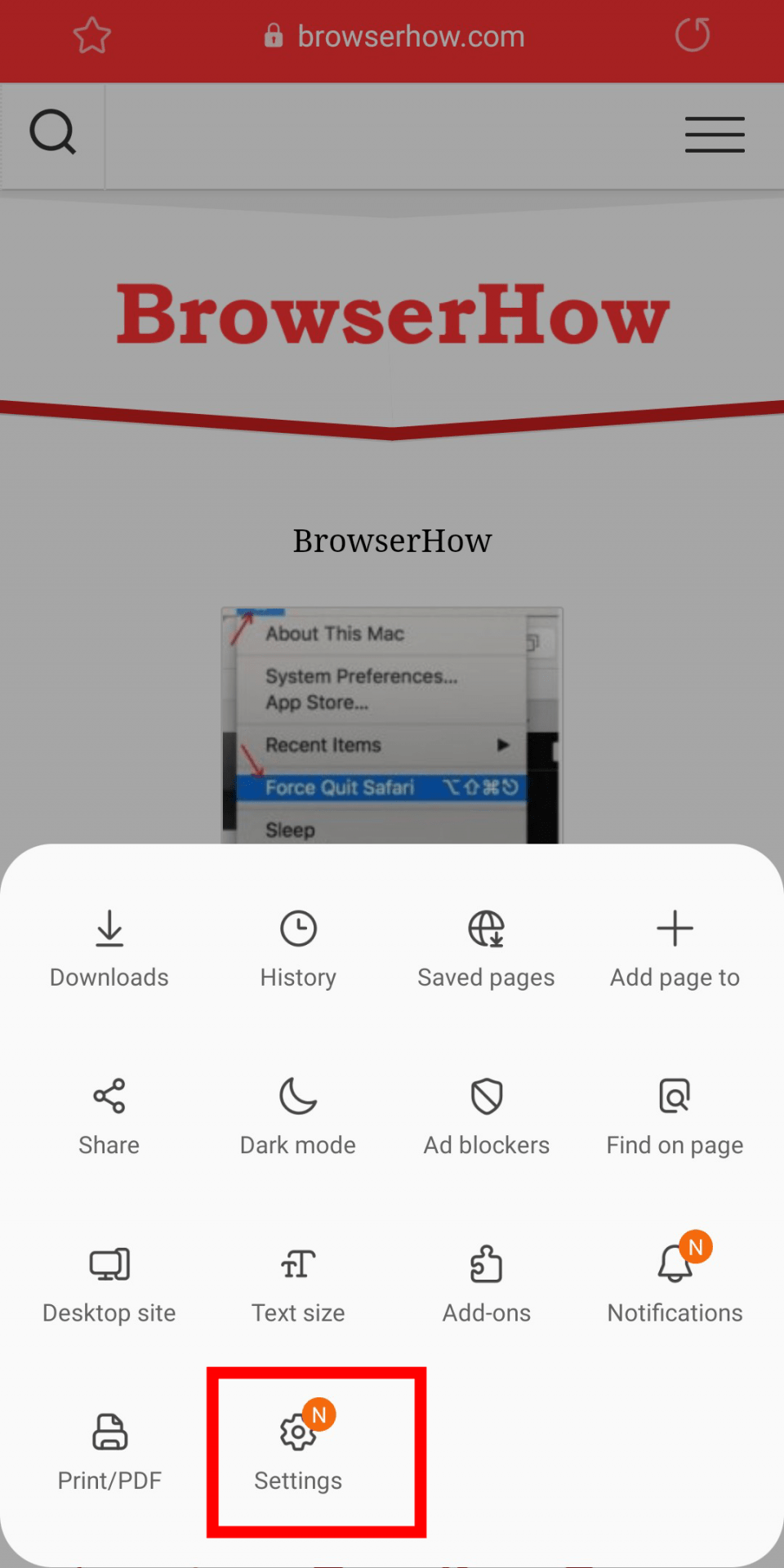 How to Hard Refresh and Reload a Web Page in Samsung Internet?