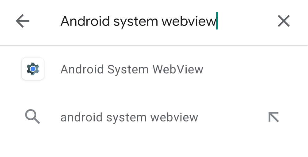 Search Android System WebView result