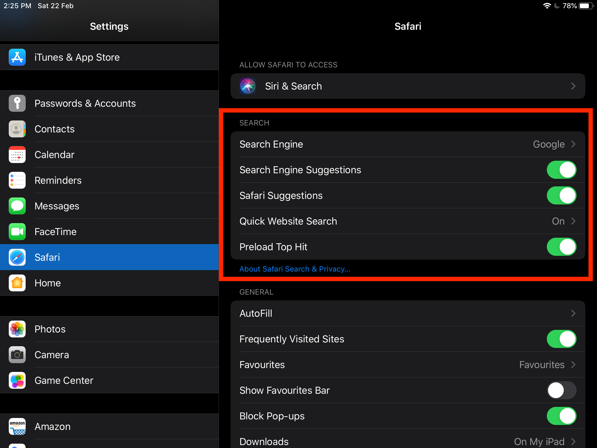 Search Options and Suggestion in Safari iPhone iPad