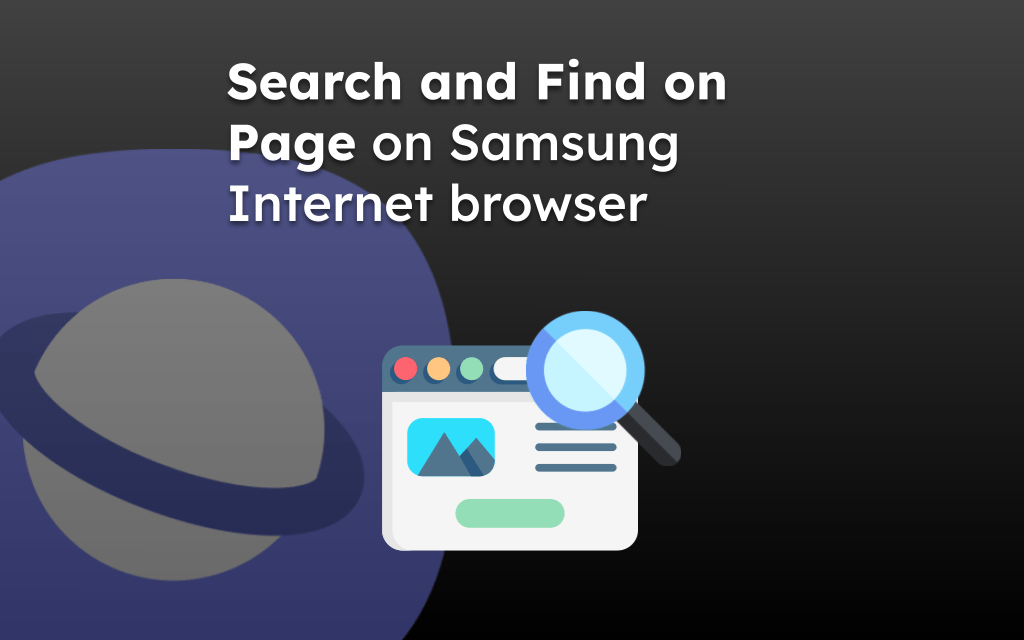 Search and Find on Page on Samsung Internet browser
