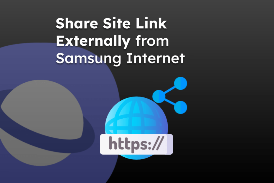 Share Site Link Externally from Samsung Internet