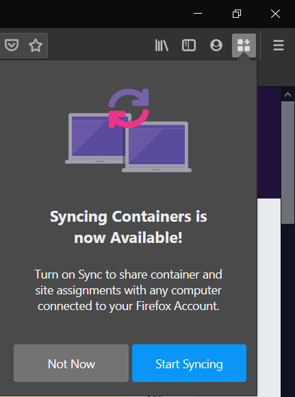 Start Syncing the Firefox Containers
