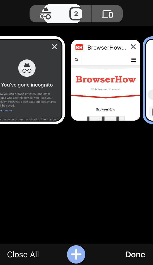 Switch between Incognito and Normal Tabs in Chrome iOS