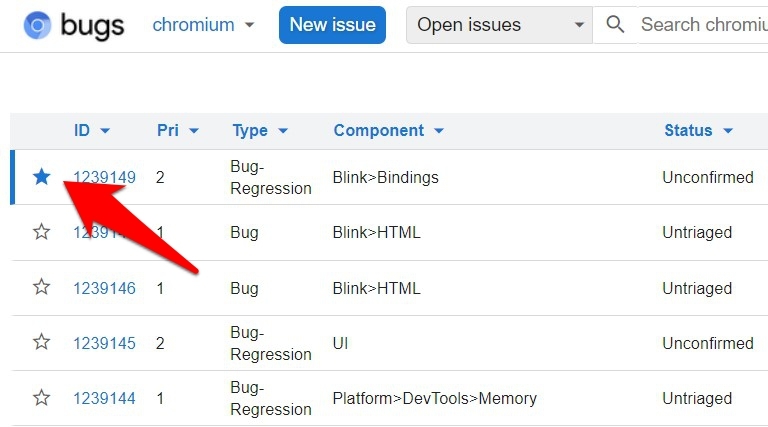 Upvote or Star an Existing Chromium Bug