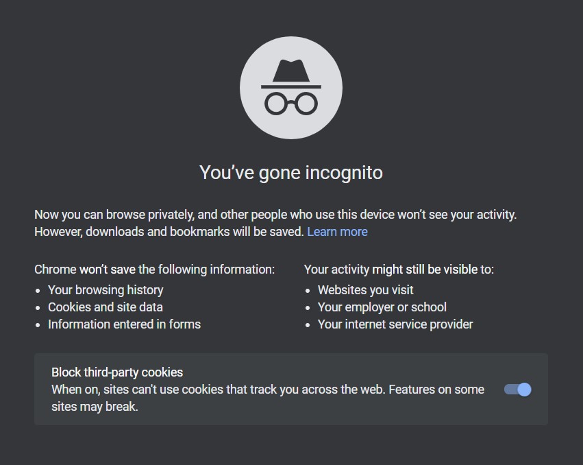 Use Google Chrome Incognito