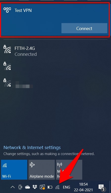 VPN Connection in Windows OS