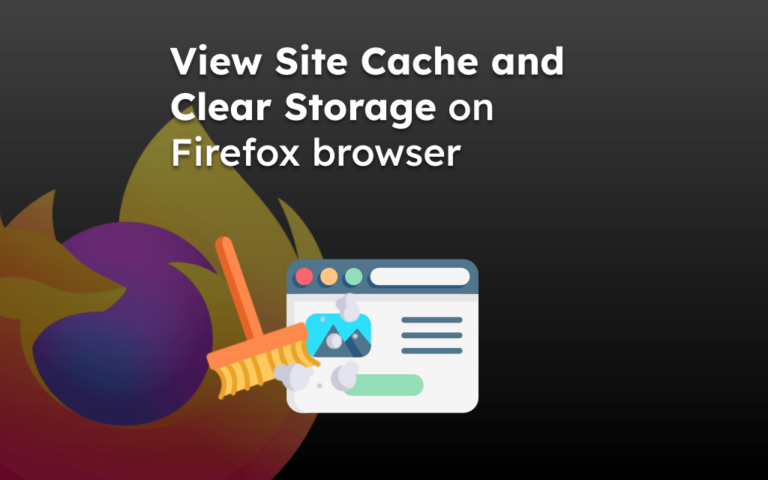 View Site Cache and Clear Storage on Firefox browser