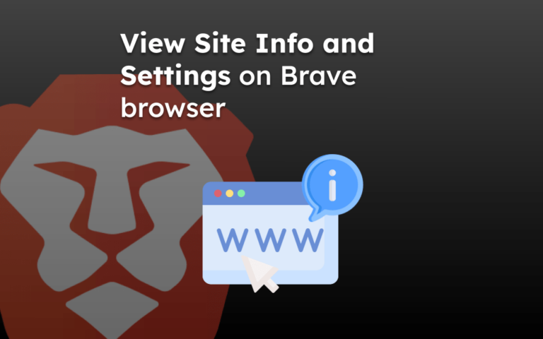 View Site Info and Settings on Brave browser