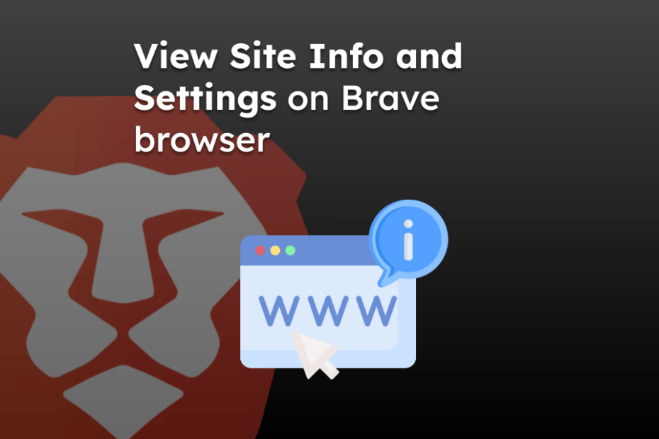 View Site Info and Settings on Brave browser
